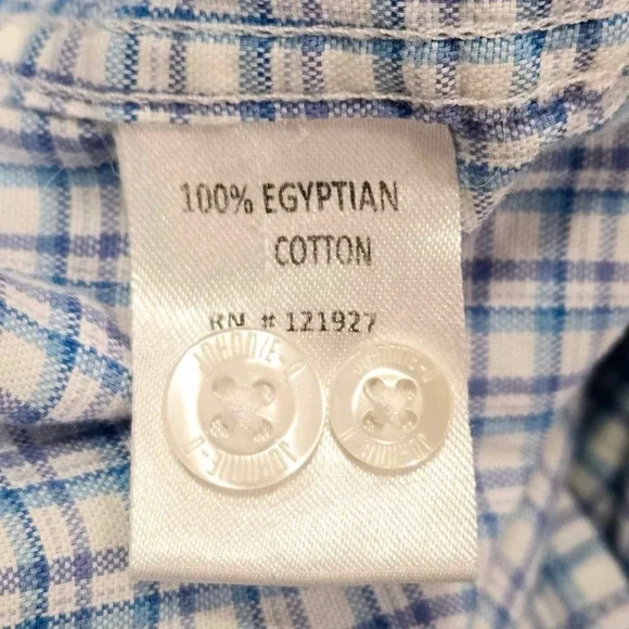 Johnnie - O Men’s Plaid Egyptian Cotton button down size XXL - Picture 4 of 8